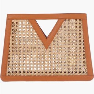 Adornia Rattan Cane Clutch. NWT.